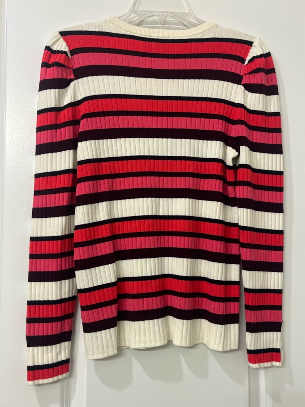 Talbots PUFF SLEEVE CREWNECK PULLOVER GAMINE STRIPE Timeless Womens Medium - Picture 9 of 10